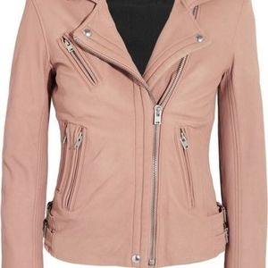 IRO Han Leather Jacket Pink nude EU 36